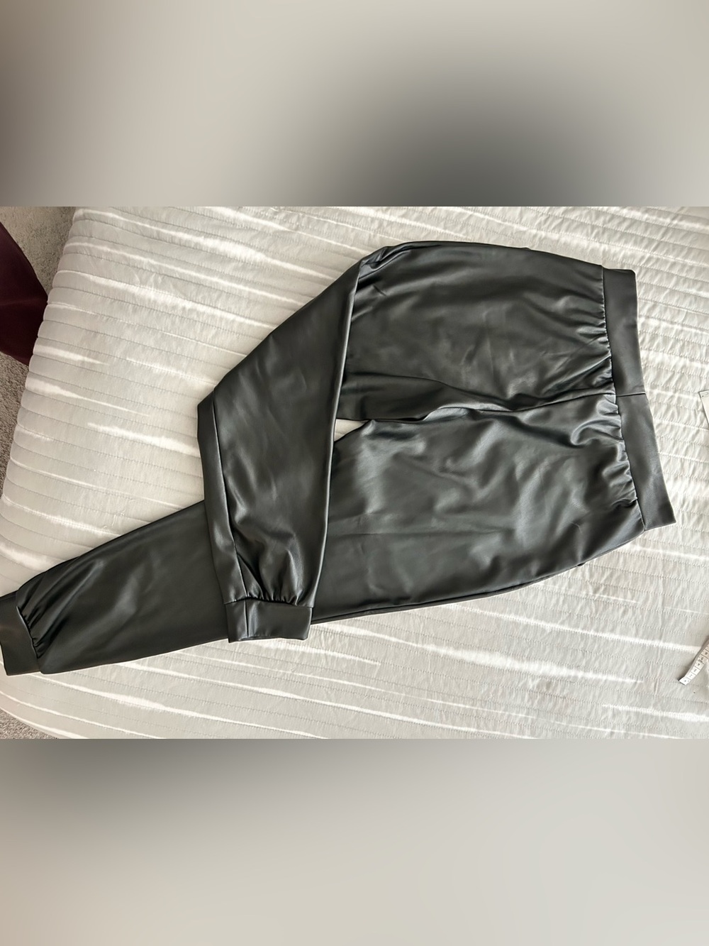 Serra Black Faux Leather Jogger Pants Size Medium